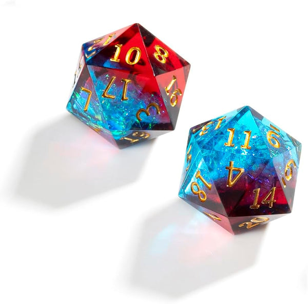 Yiotfandoll 2PCS Polyhedral Dice D20 Dice 22mm Resin 20 Sided Dice Game Dice