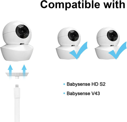 Baby Monitor Mount Compatible with Babysense HD S2/ V43 Baby Monitor and Other Baby Monitor with 1/4 Threaded Hole 15.7 inches Flexible Clip Clamp Mount Long Gooseneck Arm