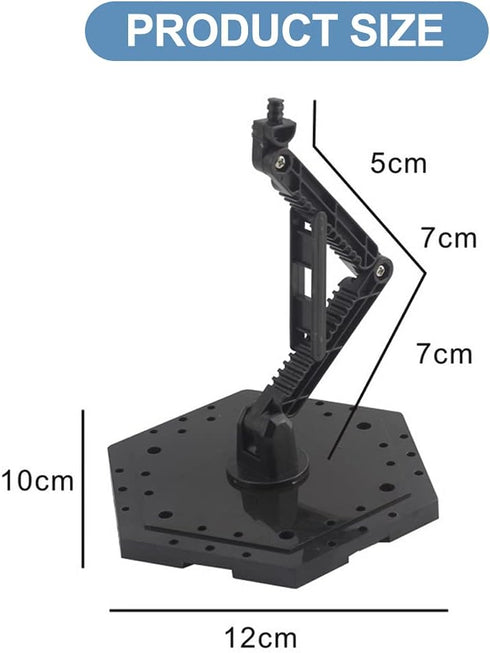 Hobby Action Base Model Stand - Compatible with Gundam HG RG 1/144 Scale Figure Models, Black (5pcs)