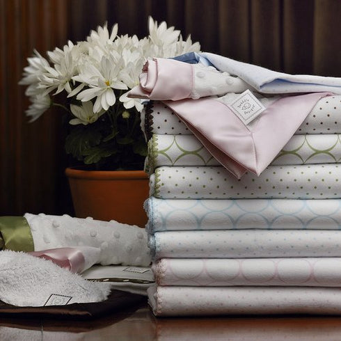 SwaddleDesigns Ultimate Winter Swaddle, X-Large Receiving Blanket, Premium Cotton Flannel, Pastel Blue Polka Dots (42"