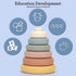 Mini Tudou 6 PCS Baby Stacking & Nesting Toys - Soft Stacking Blocks Ring Stacker - Baby Sensory Teether Toys for Early