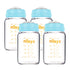 Matyz 4-PACK Wide Mouth Glass Breast Milk Storage Containers With Lids (Blue,