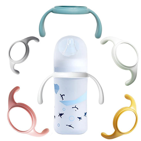 Pack 2, of Bottle Handles Grips Compatible with Pigeon Nursing Bottles, PPSU/PP/Glass Nursing Wide Neck Bottles (Colors