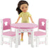 14 Set 2 14-15" Emily Rose Doll Dining - Pink & White Kitchen Table with Chairs - Star Collection Wooden Furniture