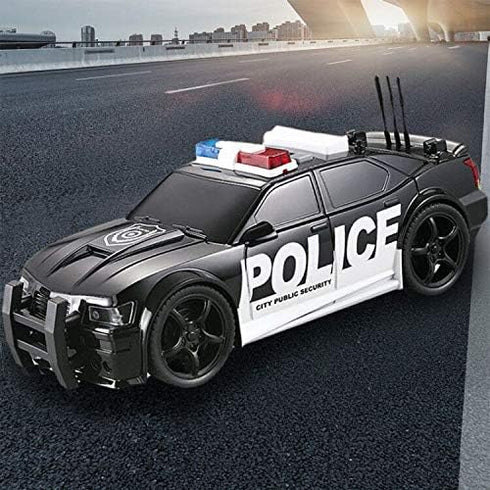 Police Car Toy Plastic Pursuit Rescue Vehicle with Sirens Sound and Light for Kids, Toddlers, Boys 1:20 Scale