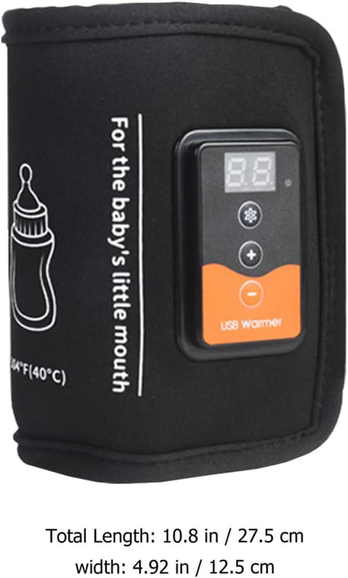 HONITANO USB Portable Bottle Warmer for Bottle Breast Milk Warm Wrap Adjustable Temperature with LCD Display Reusable