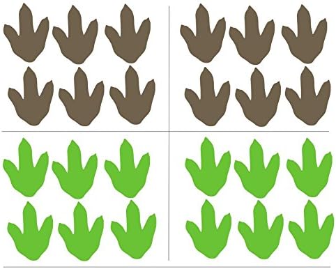 24 Dinosaur Footprint Wall Stickers, Cute Vinyl Decals for Kids Nursery, Removable Dinosaur Art for Wall Decor