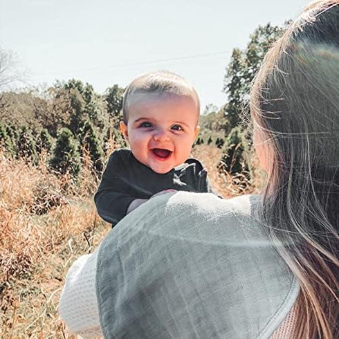 4 100% green sprouts Muslin Burp Cloths made from Organic Cotton | absorbent layers protect from sniffles,drips