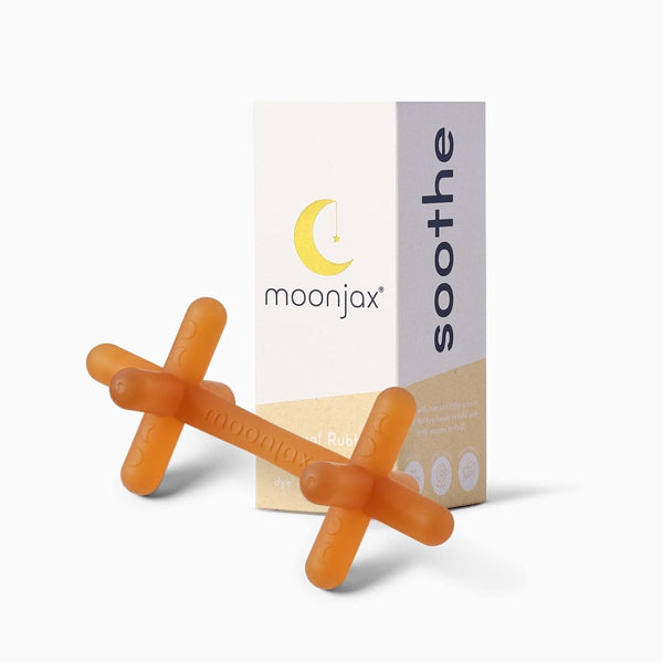 Moonjax Natural Rubber Baby Teething Toys, CPSIA Certified Teether for Infants and Toddlers