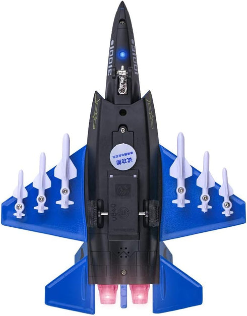 Pull Back Stealth Bombers & Fighter Planes Toy - Alloy Aircraft (Black & Blue)