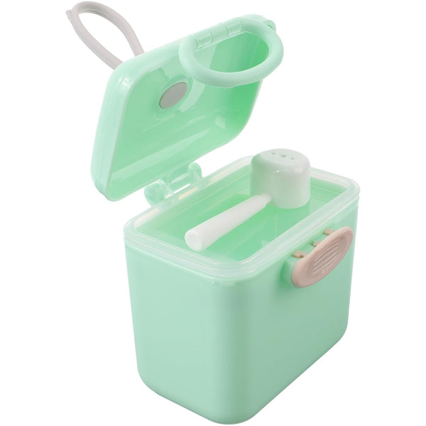 BAZEITFLOW Portable Formula Dispenser with Rope and Spoon Large Capacity Compartmentalized Milk Powder