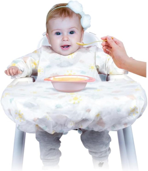 Sevi Bebe High Chair Cover with Disposable Sleeved Bib - 5 *