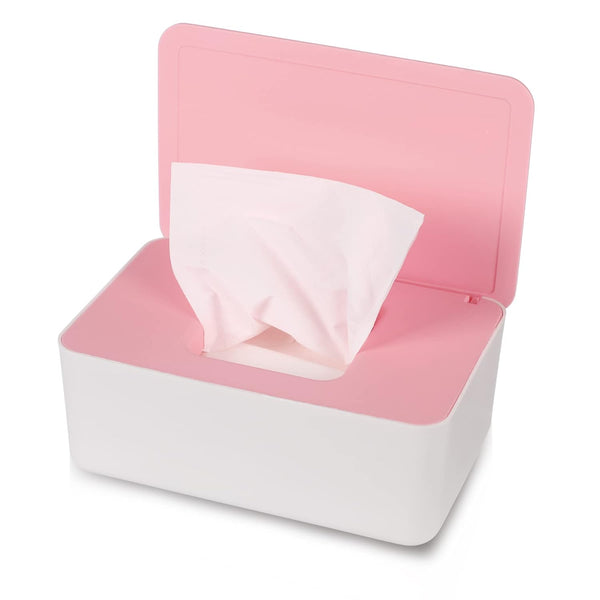 NOVWANG Wipes Dispenser, Baby Wipe Holder, Refillable Container for Bathroom Wipes, Pink