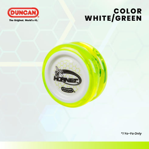 Duncan Toys Hornet Pro Looping Yo-Yo with String, Ball Bearing Axle, Plastic Body, Green with White Cap