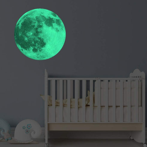Glow Moon Wall Stickers, Luminous Stickers for Kid Room Decoration, Glow in The Dark Wall Decals