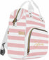 Daypack Personalized White and Pink Stripe Pattern Diaper Bag Customized Nursing Baby for New Mom for New Born
