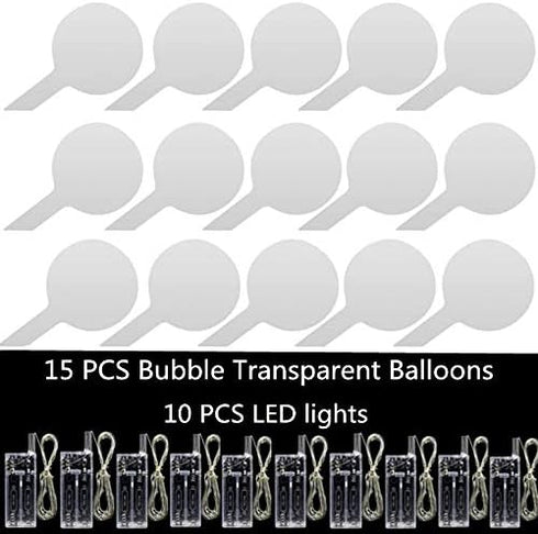 Yongxiang 10 PACKS LED Bobo Balloons, Transparent Light Up Balloons with String Lights for Party Birthday Decorations