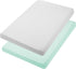 Pack 2 Pack, 38'' 24'', TILLYOU Mini Crib Fitted Sheets - Soft Knit Sheet for N Play, Microfiber Mini Crib Sheets