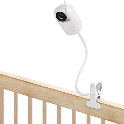 Flexible Clip Mount for Vtech VM901 and VM919HD, Gooseneck Baby Monitor Holder for Crib, White