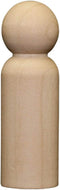 Jumbo Dad 50 Pack, 3-9/16 inch Unfinished Wood Peg Dolls for Crafting Projects