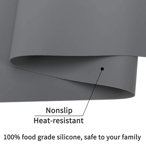 Extra Large Silicone Table Mat, Food-Grade Waterproof Protector for Crafts, Kids Dinner, Kitchen Pastry Rolling
