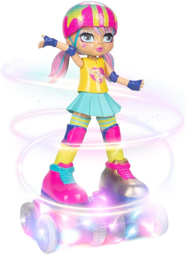 Rock N Rollerskate Doll Rainbow Riley Light Up Remote Control Rollerskating Doll