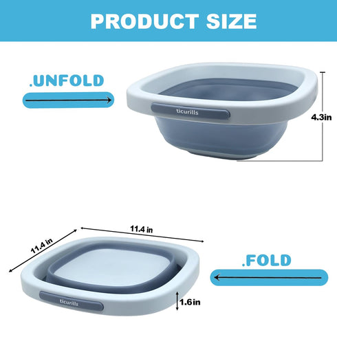 ticurills Collapsible Baby Bottles Wash Basin, Ideal Gifts for Baby & Moms, Multi-Purpose Wash Basin for Babies Bottles
