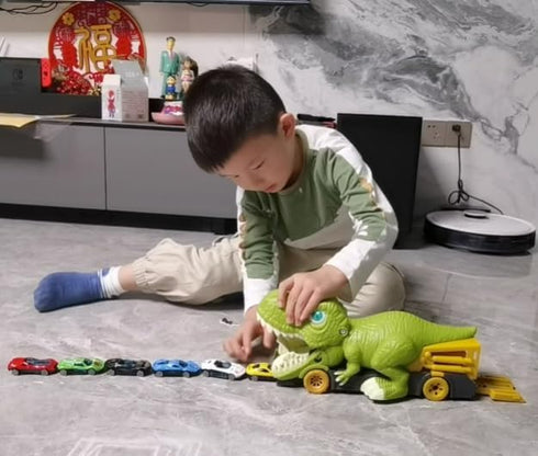 Dinosaur Transport Cart Toys - Dinosaur Devouring Car Game for Kids, Slides Car Toys Gift for Boys