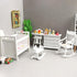 White Wooden Nursery Bedroom Dollhouse Furniture Set (5pcs) 1:12 Scale, Non-Toxic Paint
