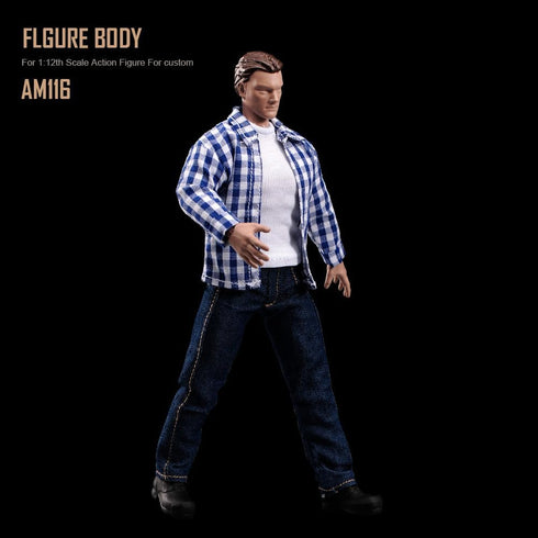 1:12 AM116 6inch Scale Male Action Figure Flexible Custom Muscle Male Figure Body PVC Miniature Figure Strong Dolls