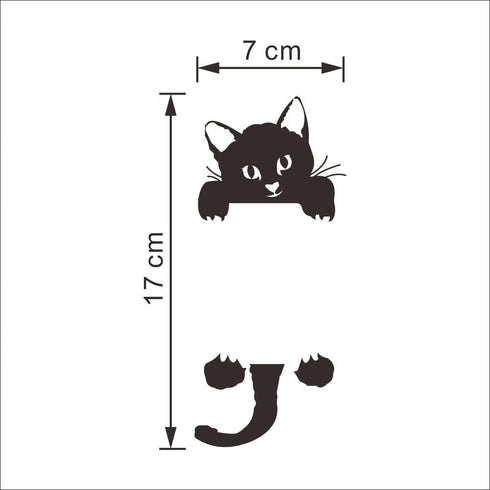 Harlorki Little Black Cat Wall Stickers, Light Switch Decor for Nursery