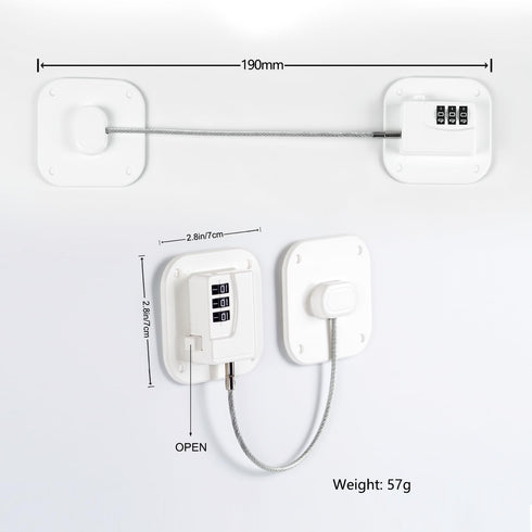 Cabinet Locks with Combination, Drawer Locks, Child Proof Refrigerator Lock, Child Safety Locks for Cabinets, White 4pcs