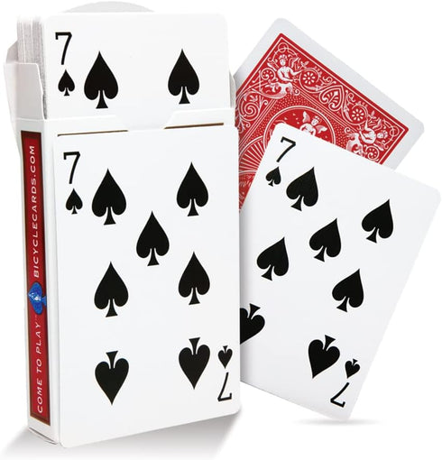 Magic Makers Combo - One Way Forcing Red Bicycle Back Decks, 2 Decks Included: 7 Spades & Jack Diamonds