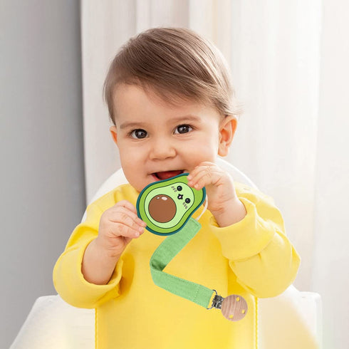 Set 3 Baby Food Grade Silicone Teether Toy with Pacifier Clip Holder,Teething Pain Relief Toys Gift for Months+ Boys