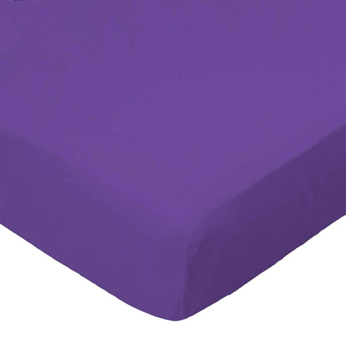SheetWorld Fitted 100% Cotton Percale Pack N Play Sheet, Solid Purple, Fits Graco 27 x 39