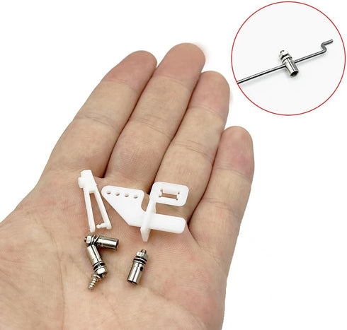 URIMPAVIDO 10PCS 1.2 200mm 10PCS 1.3mm 10PCS x Pushrod with Adjustable Pushrod Connector Linkage Stopper Micro Control