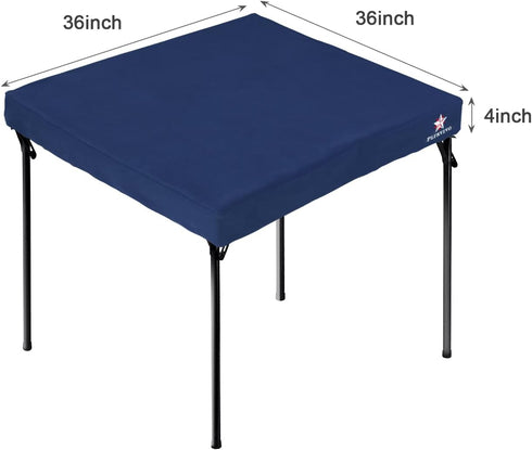 Card Table Cover, Mahjong Table Cover - Machine Washable Felt Game Tablecloth for Poker, Mahjong, Bridge (Blue)