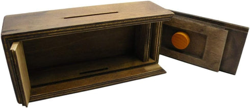 Puzzle Box Enigma Secret Discovery, Wooden Magic Trick Lock with Hidden Compartment for Money and Gifts