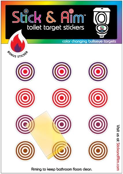 Color Change Bullseye Toilet Target Stickers with Applicator Tool for Potty Training