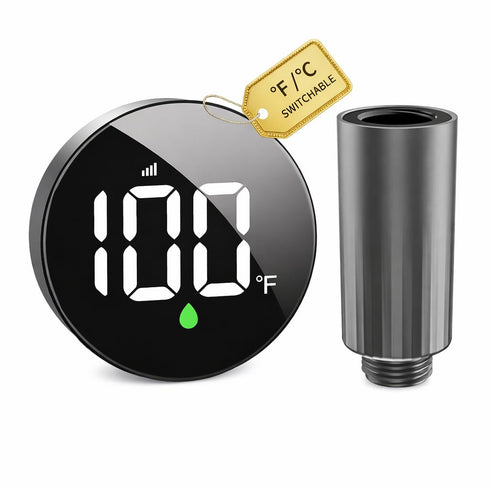 Longriver MX08 Shower Temperature Display, Shower Thermometer with Hydro Powered Sensor, Digital