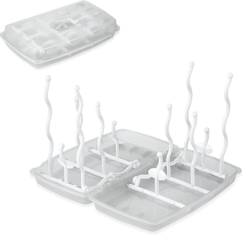 PandaEar Travel Bottle Drying Rack, Portable Baby Bottle Dry Rack, Upright Vertical Collapsible Design