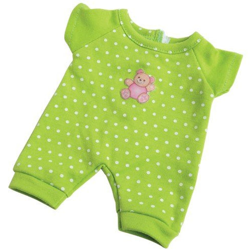 Constructive Playthings Washable Pajama Outfits for 10 inch Baby Dolls, Set of 4 with Hook and Loop Closures