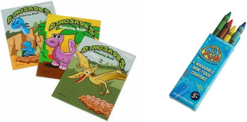 USToy 24 Piece Dinosaur Coloring Book & Crayons Bundle
