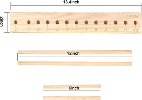 Auihiay 12 Sizes Adjustable Wood Balloon Sizer Ruler, Measurement Tool for Balloon Decorations, Arches, Columns, Rings,