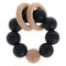 Silicone Baby Teether | Food Grade Silicone & Beech Baby Teething Toy | BPA Free (Black)