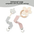 Pacifier Clip for Baby Boy and Girl - Linen Soft Fabric Strap, Unisex Binky Clip, Striped Soothie Holder