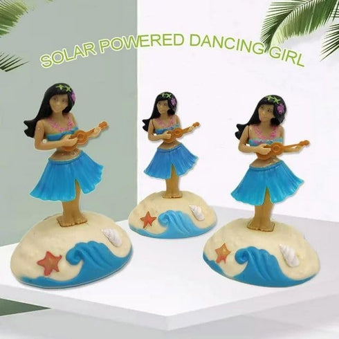 Solar Powered Dancing Figures Decoration, Hula Girl Shaking Head Ornaments for Car Dashboard Interior Decoration