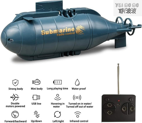 6 YEIBOBO ! Channels Mini RC Submarine Toy (Blue)