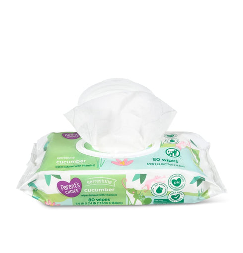 Parent's Choice 240 Baby Wipes Refreshing Cucumber Ct w/ Aloe