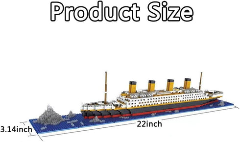 Titanic Ship Model Building Block Set, 3D Puzzle DIY Educational Toys, Mini Bricks Toy Micro Blocks, 1860PCS Gift